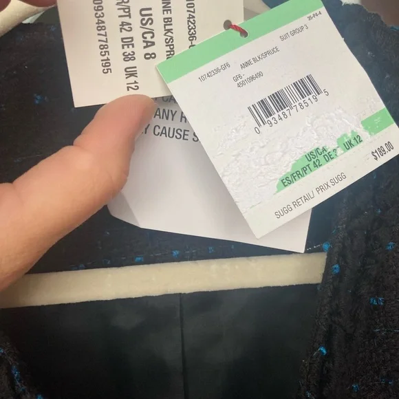 Anne Klein Black and Blue tweed blazer - Picture 5 of 12